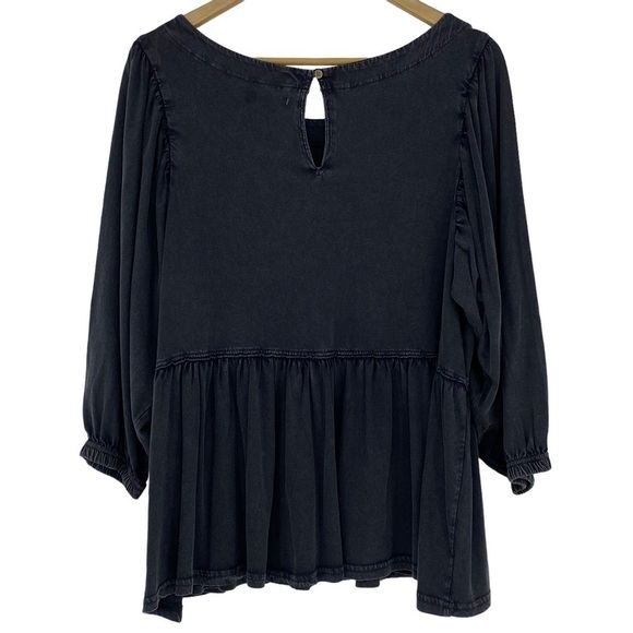 NWT Falls Creek charcoal washed look babydoll top, XL - Picture 2 of 8